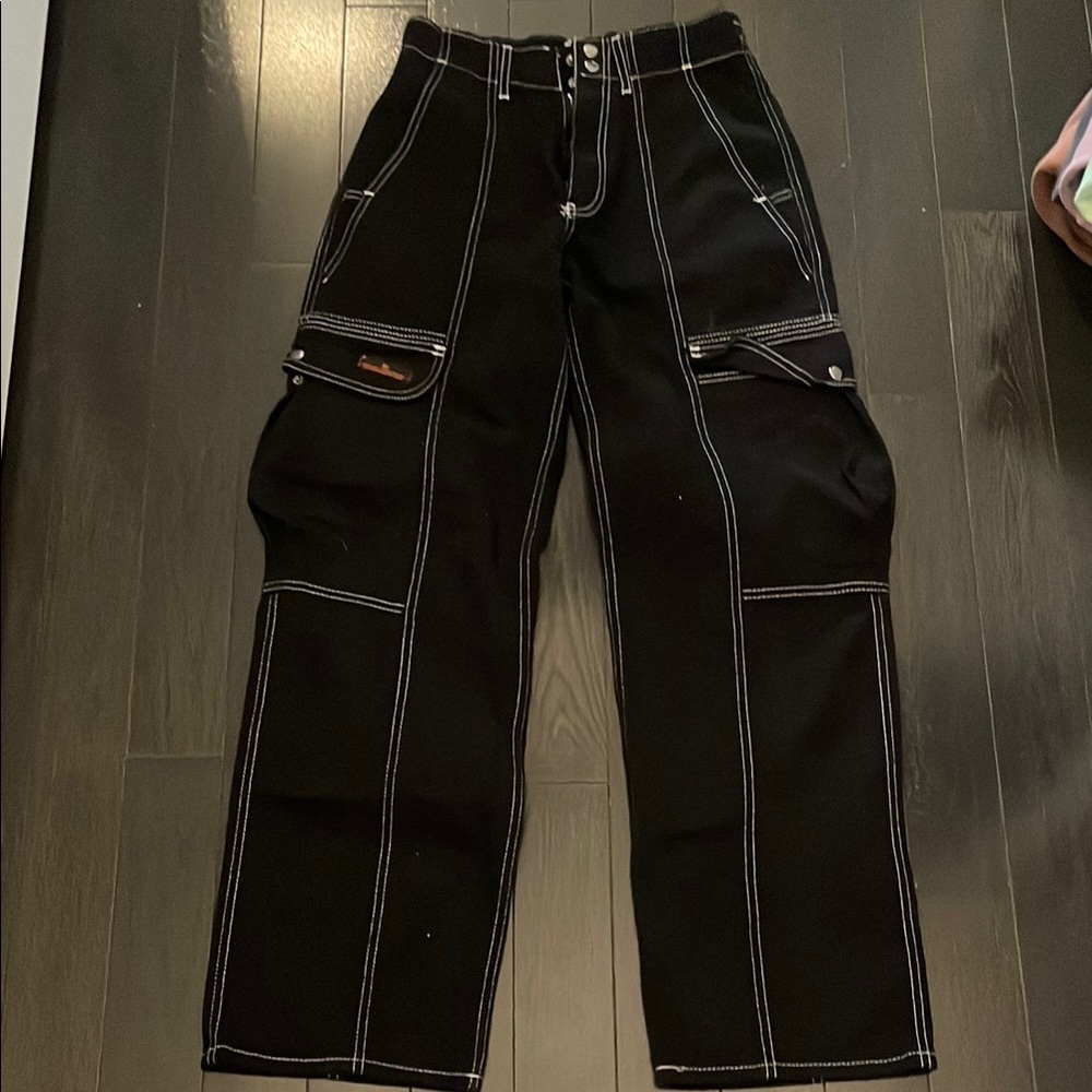 BDG Black and White Cargo Jeans with Modern Utility Design